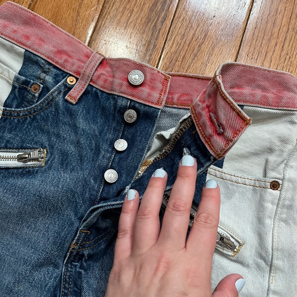 Colorful Women's Levi’s Denim Jean Shorts Colorblock 26 - Picture 2 of 4